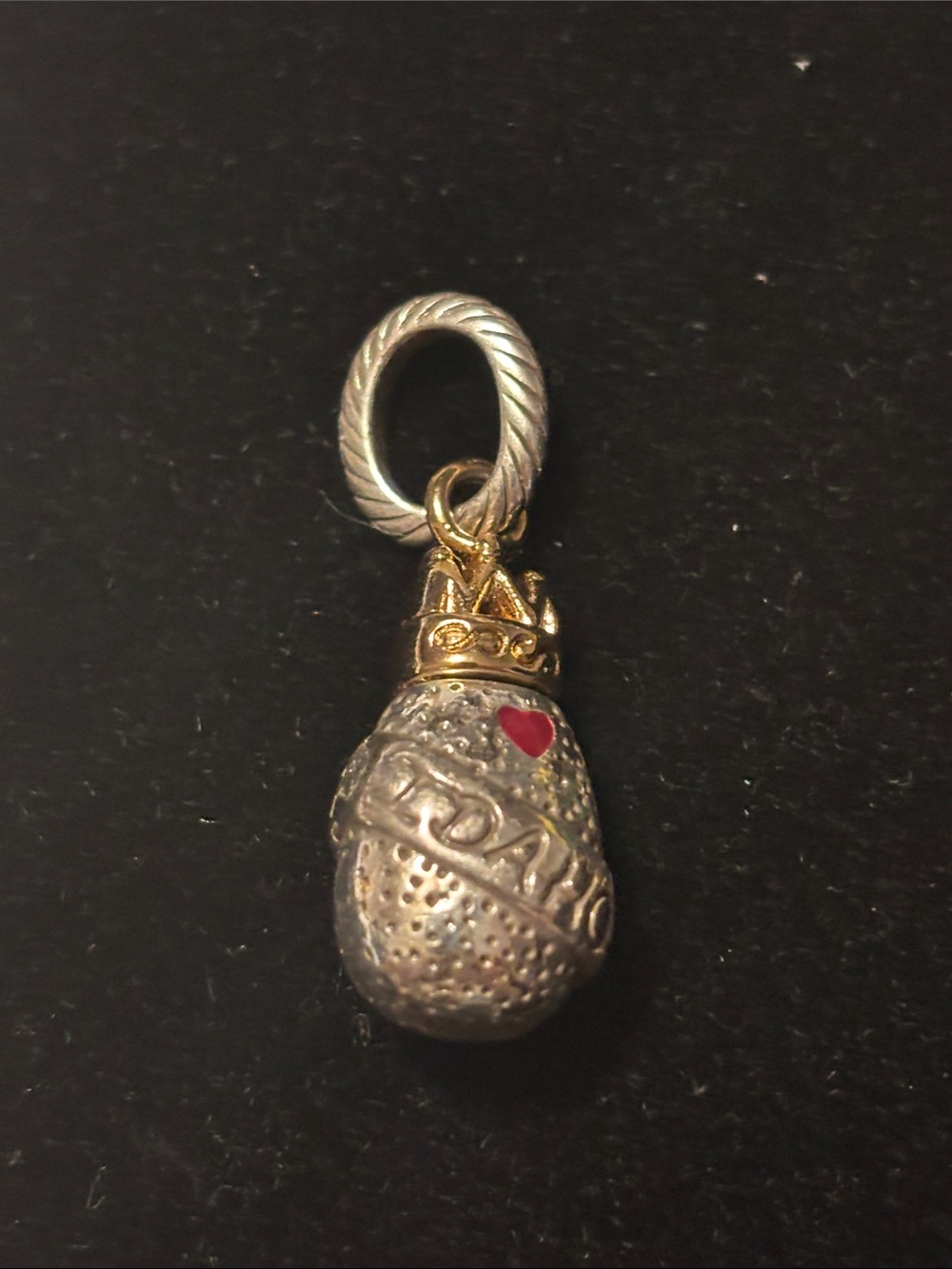 Brighton Silver and Gold Idaho Potato with Red Heart Accent